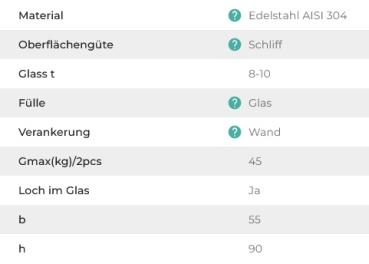 Edelstahl V2A Türbeschlag Scharniere für Schwingtür Glastür Pendeltür geschliffen K320